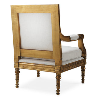 Chair Louis gold finish sentier cream