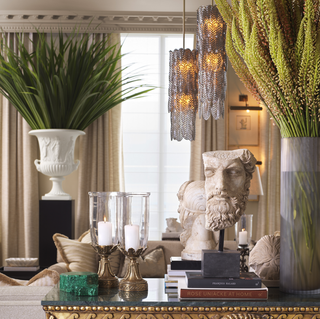 Chandelier Sahure S brushed brass finish
