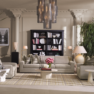 Chandelier Imperial brushed brass finish smoke glass