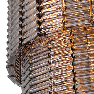 Chandelier Imperial brushed brass finish smoke glass