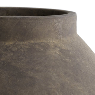 Vase Moon Jar taupe finish L
