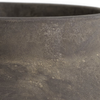 Vase Moon Jar taupe finish L
