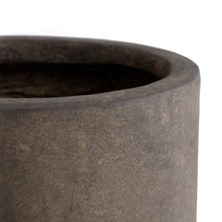 Vase Moon Jar taupe finish S