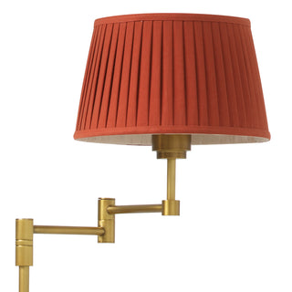 Floor Lamp Corbin antique brass finish incl orange pleated shade