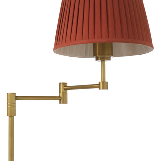 Floor Lamp Corbin antique brass finish incl orange pleated shade