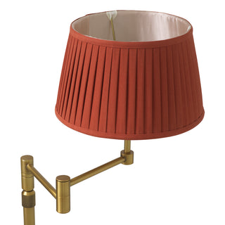 Floor Lamp Corbin antique brass finish incl orange pleated shade
