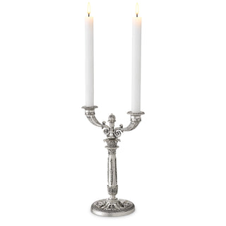 Silver 2-Stem Candle Holder Whitney