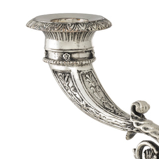 Silver 2-Stem Candle Holder Whitney