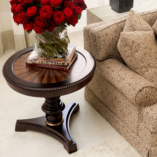 Wooden Pedestal Side Table Edgar