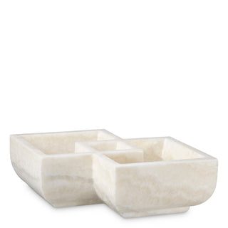 White Marble Sectioned Bowl Heber