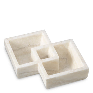 White Marble Sectioned Bowl Heber