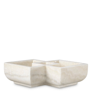 White Marble Sectioned Bowl Heber