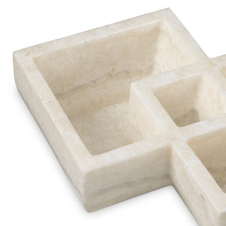 White Marble Sectioned Bowl Heber