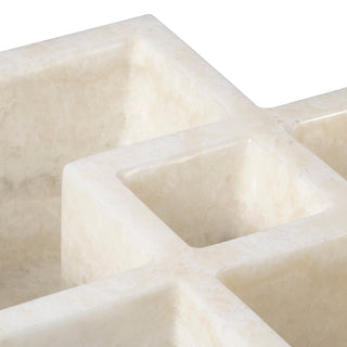 White Marble Sectioned Bowl Heber
