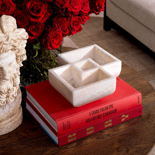 White Marble Sectioned Bowl Heber