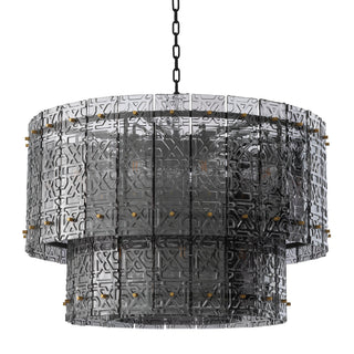 2-Tiered Glass Panel Chandelier Georgette