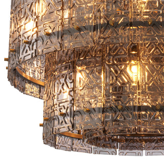2-Tiered Glass Panel Chandelier Georgette