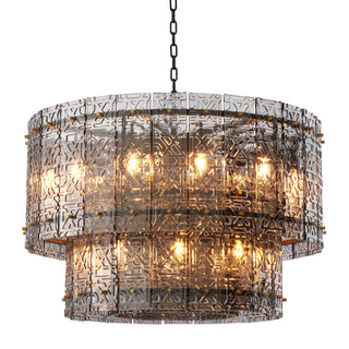2-Tiered Glass Panel Chandelier Georgette