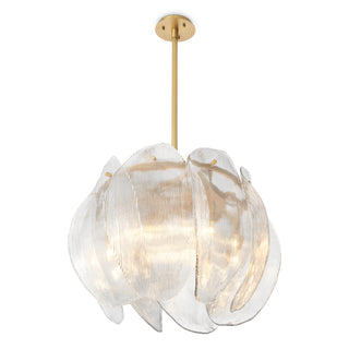 Chandelier Hibis L antique brass finish clear glass