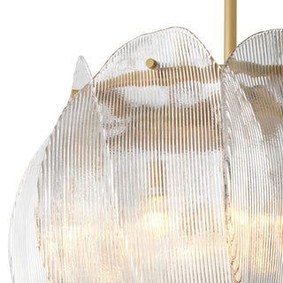 Chandelier Hibis L antique brass finish clear glass