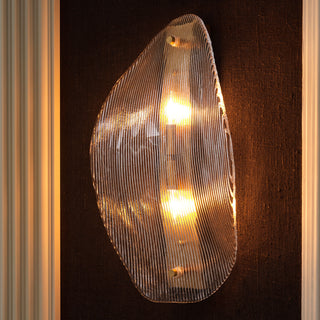 Wall lamp Hibis antique brass finish clear glass