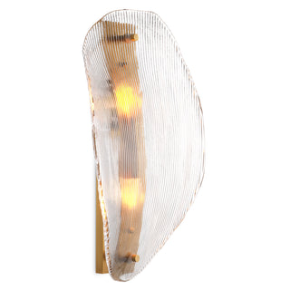 Wall lamp Hibis antique brass finish clear glass