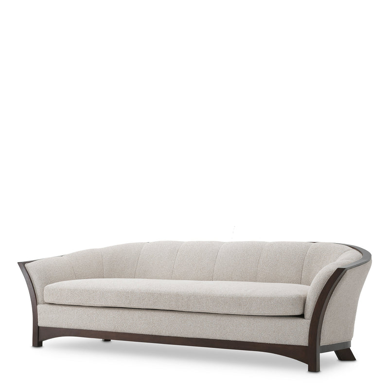 Wooden Framed Beige Sofa Bleecker