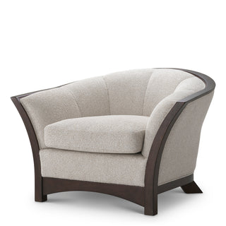 Wooden Framed Beige Lounge Chair Bleecker