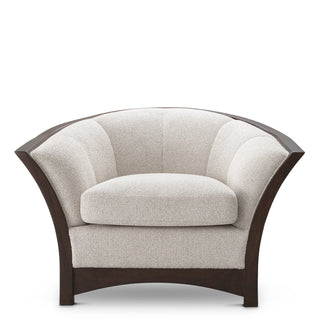 Wooden Framed Beige Lounge Chair Bleecker