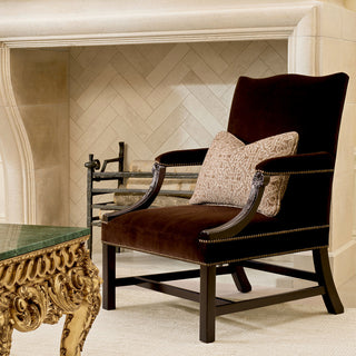 Brown Velvet Lounge Chair Elisha