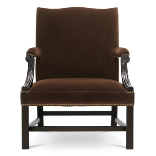 Brown Velvet Lounge Chair Elisha