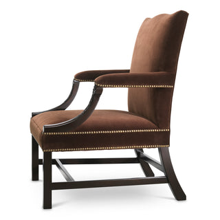 Brown Velvet Lounge Chair Elisha
