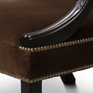 Brown Velvet Lounge Chair Elisha