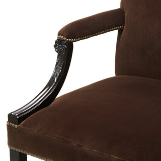 Brown Velvet Lounge Chair Elisha