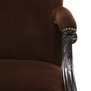 Brown Velvet Lounge Chair Elisha