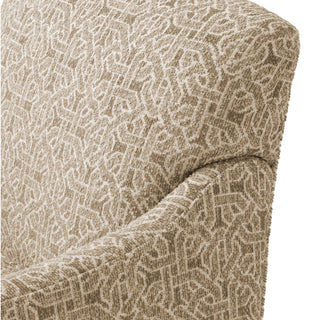Beige Jacquard Swivel Chair Madison