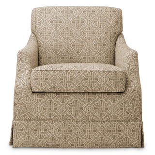 Beige Jacquard Swivel Chair Madison