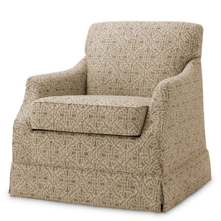 Beige Jacquard Swivel Chair Madison
