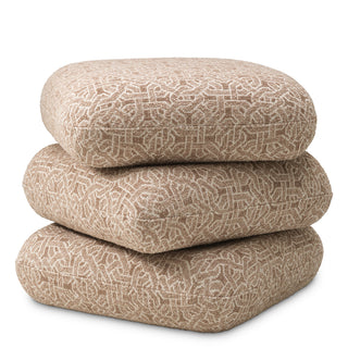 Beige Jacquard Swivel Stool Greenwich