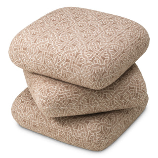Beige Jacquard Swivel Stool Greenwich
