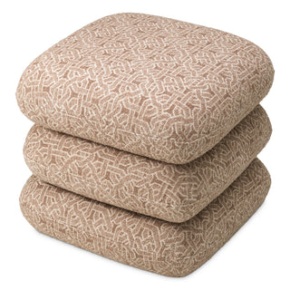 Beige Jacquard Swivel Stool Greenwich