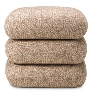 Beige Jacquard Swivel Stool Greenwich