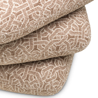 Beige Jacquard Swivel Stool Greenwich