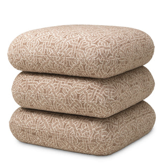 Beige Jacquard Swivel Stool Greenwich